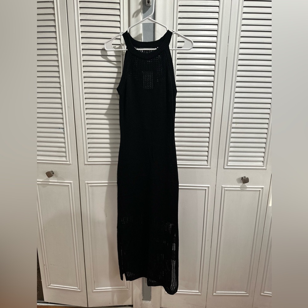 Forever 21 Black Halter Sheath Maxi Dress